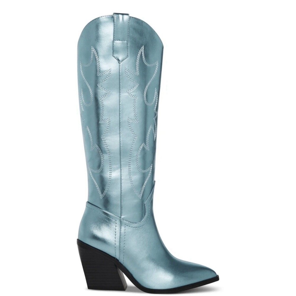 Madden Girl Arizona Knee High Boot Metallic Women’s Size 7 M Western Cowgirl New